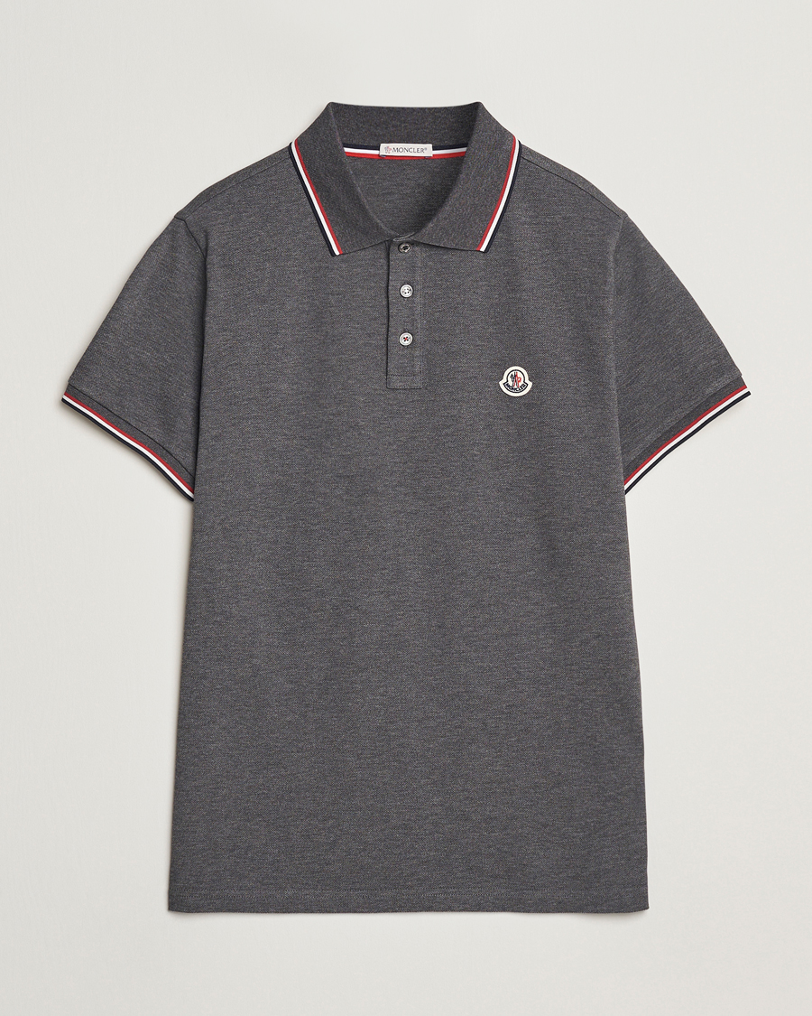 Mies | Pikeet | Moncler | Contrast Rib Polo Dark Grey
