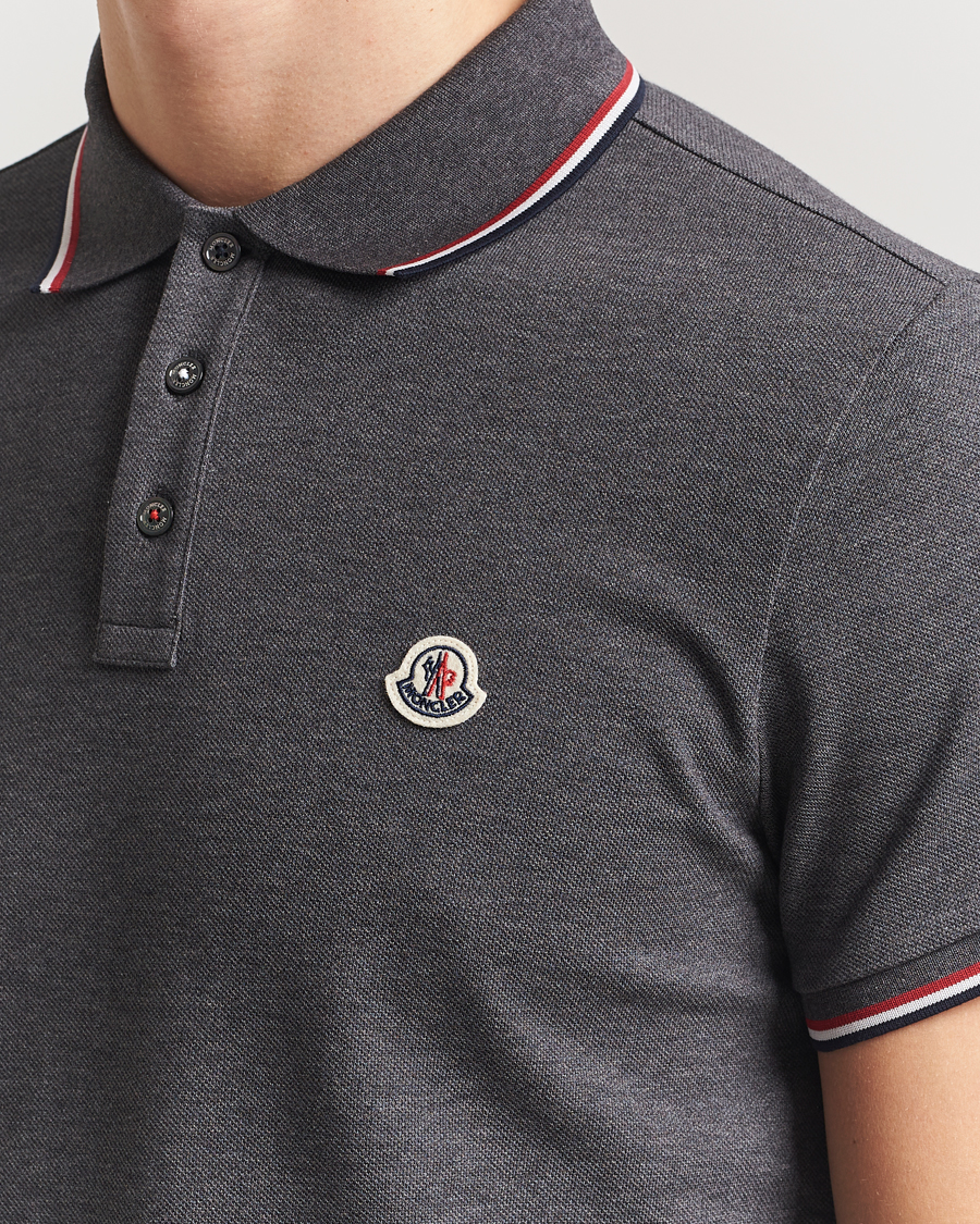 Mies | Pikeet | Moncler | Contrast Rib Polo Dark Grey
