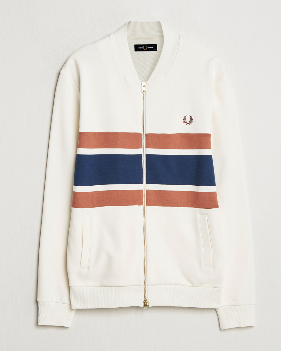 Mies | Puserot | Fred Perry | Paneled Full Zip Sweatshirt Light Ecru