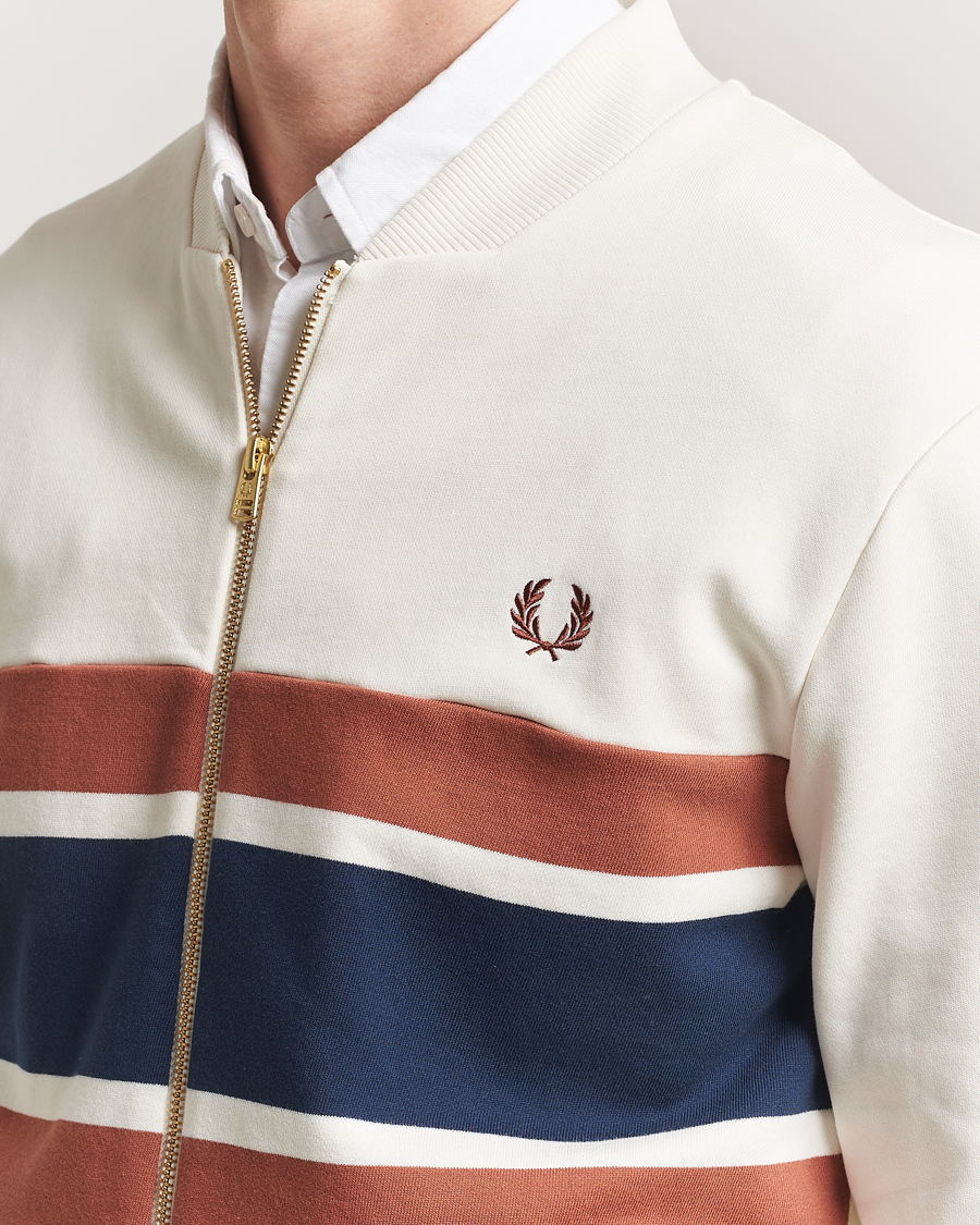 Mies | Puserot | Fred Perry | Paneled Full Zip Sweatshirt Light Ecru