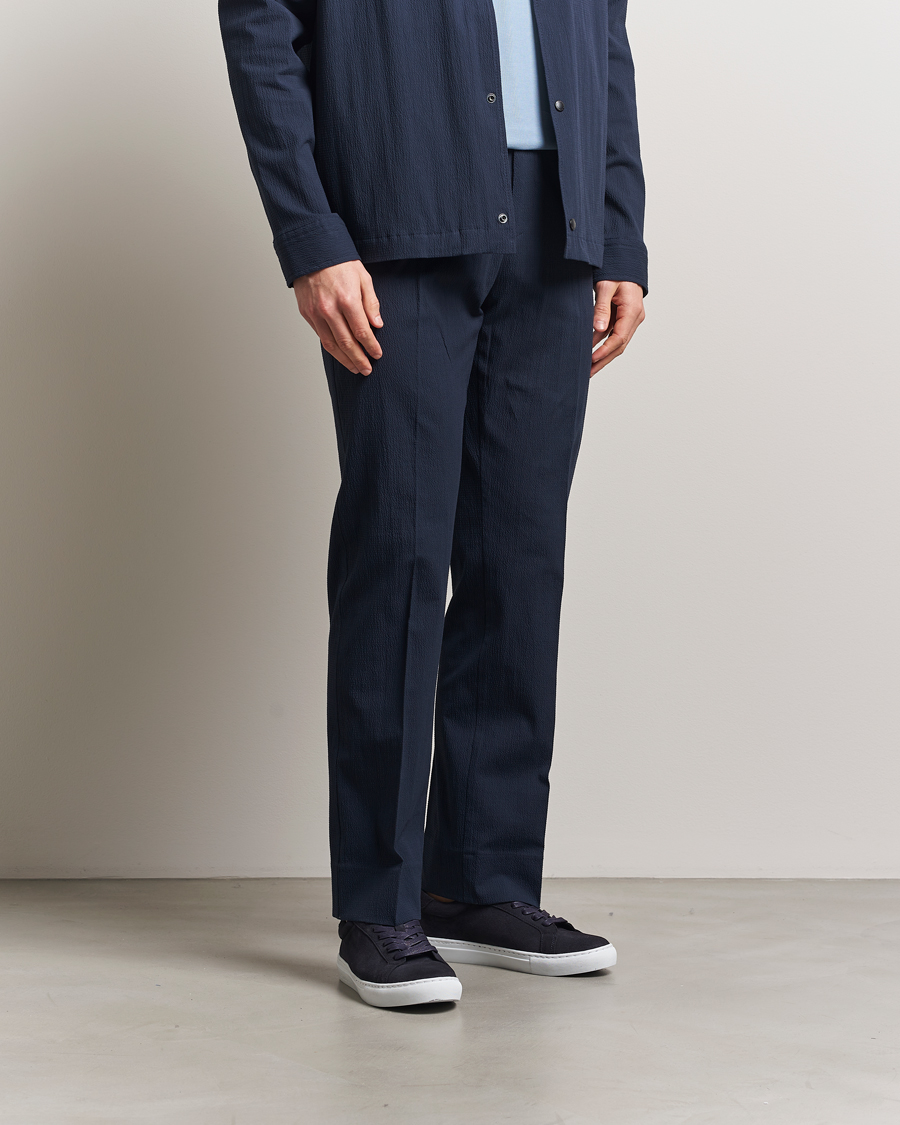 Mies | Housut | J.Lindeberg | Dropper Seersucker Pants Navy