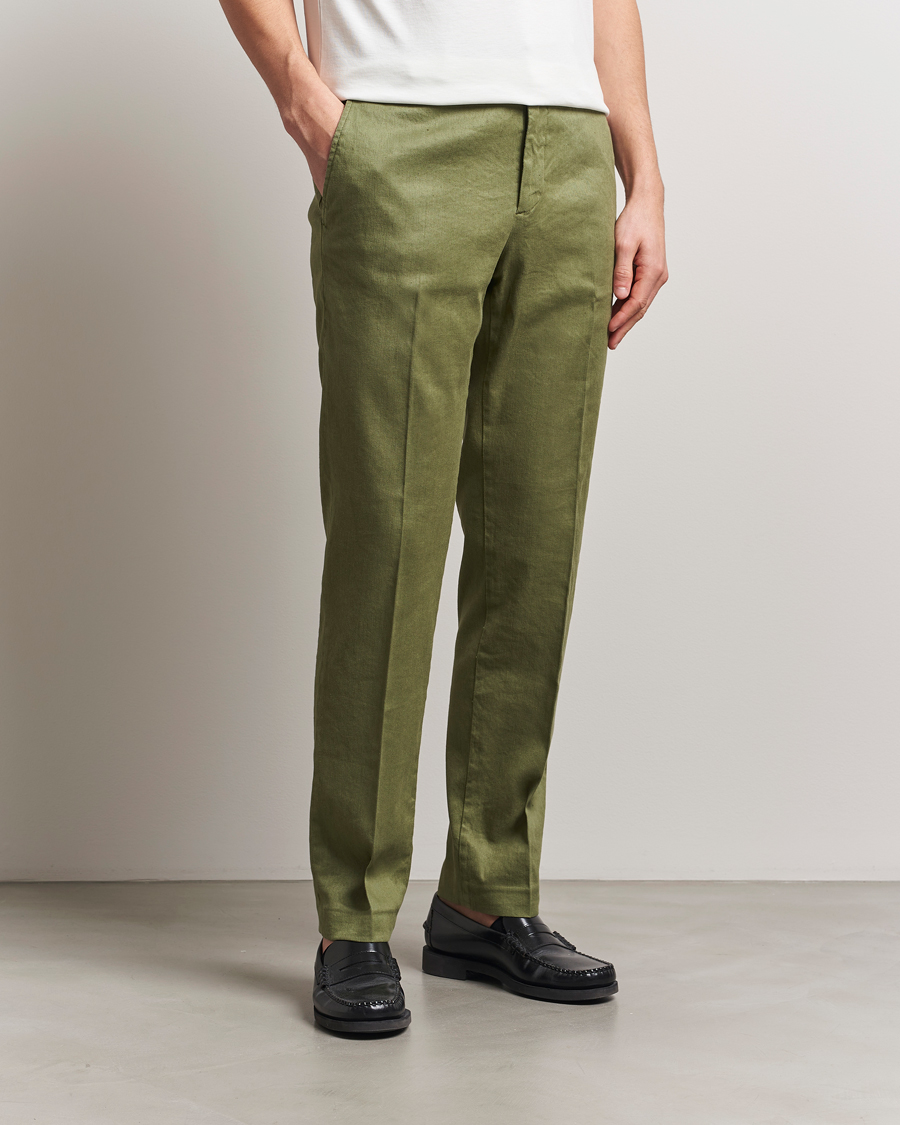 Mies | Housut | J.Lindeberg | Lois Linen Stretch Pants Olivinie