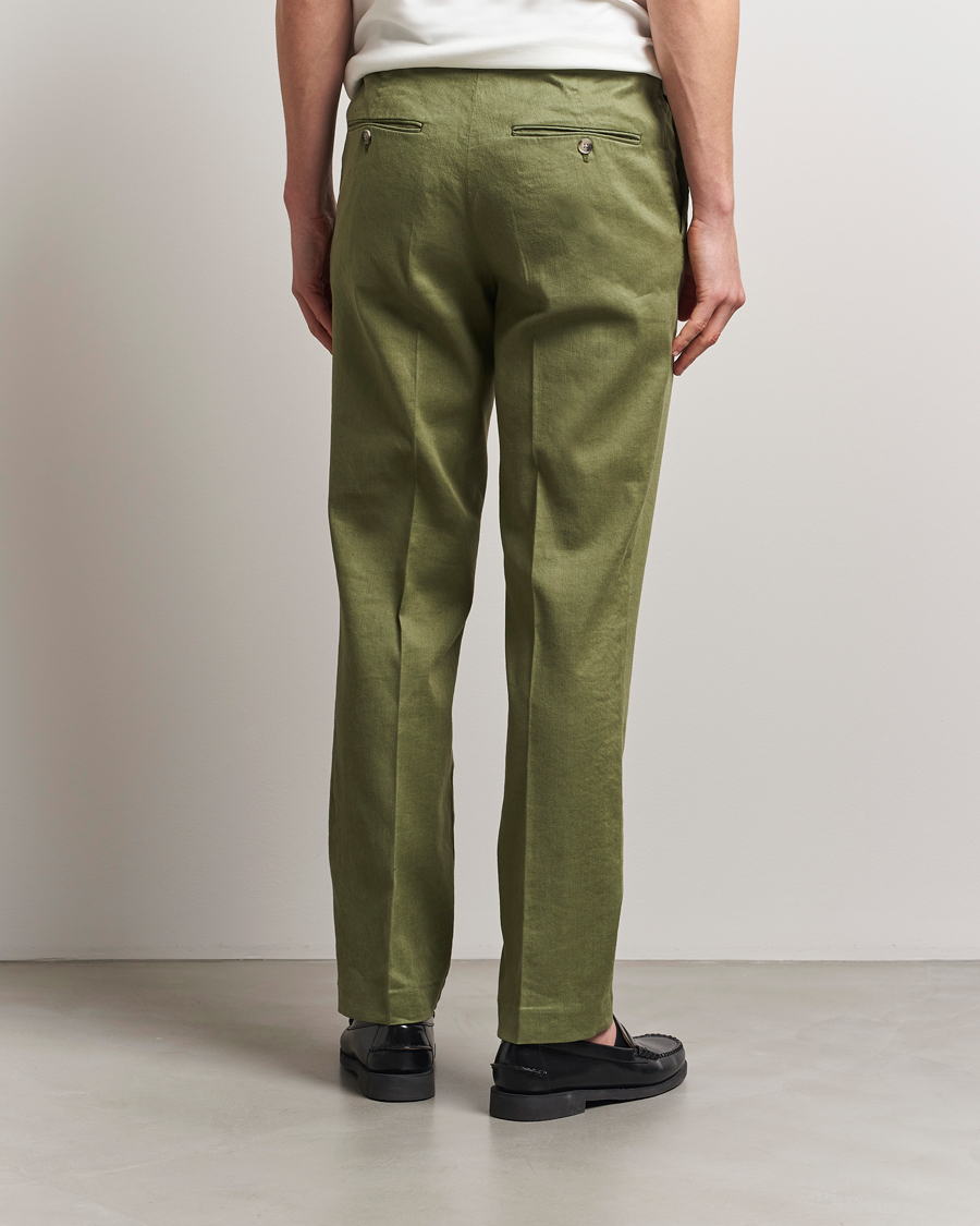 Mies | Housut | J.Lindeberg | Lois Linen Stretch Pants Olivinie
