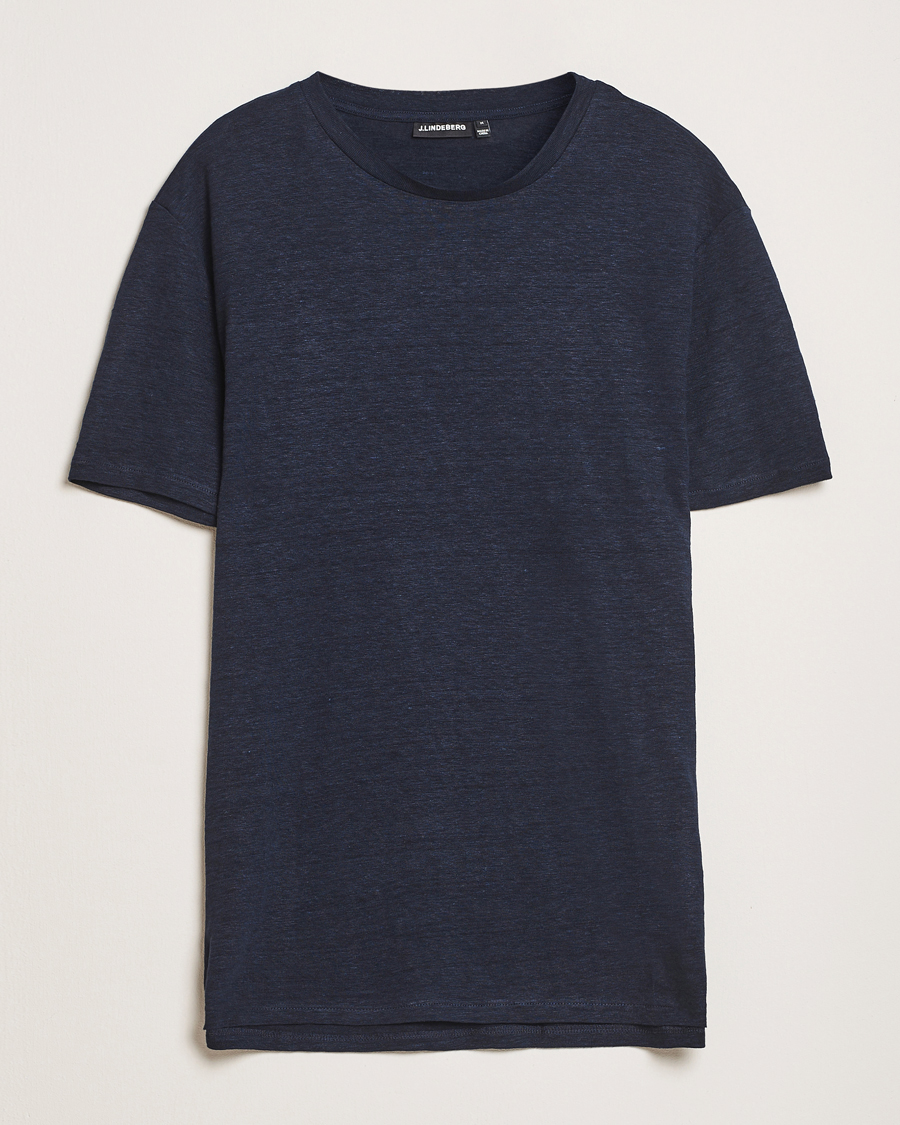 Mies | T-paidat | J.Lindeberg | Coma Linen T-Shirt Navy