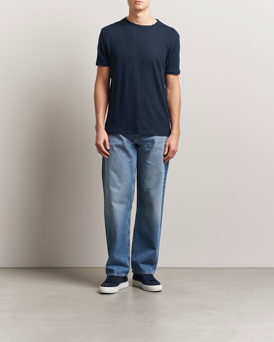 Mies | T-paidat | J.Lindeberg | Coma Linen T-Shirt Navy