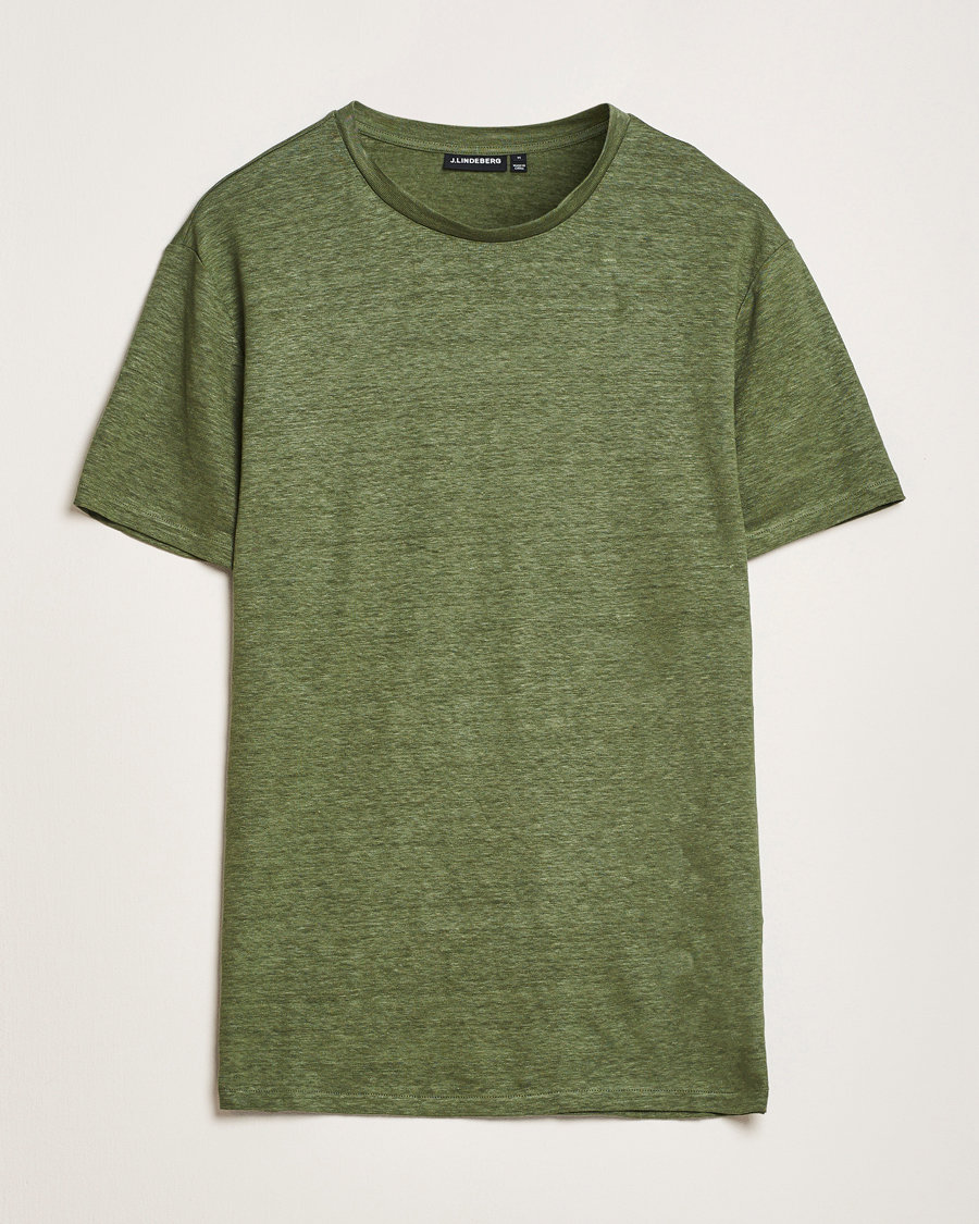 Mies | T-paidat | J.Lindeberg | Coma Linen T-Shirt Olivinie