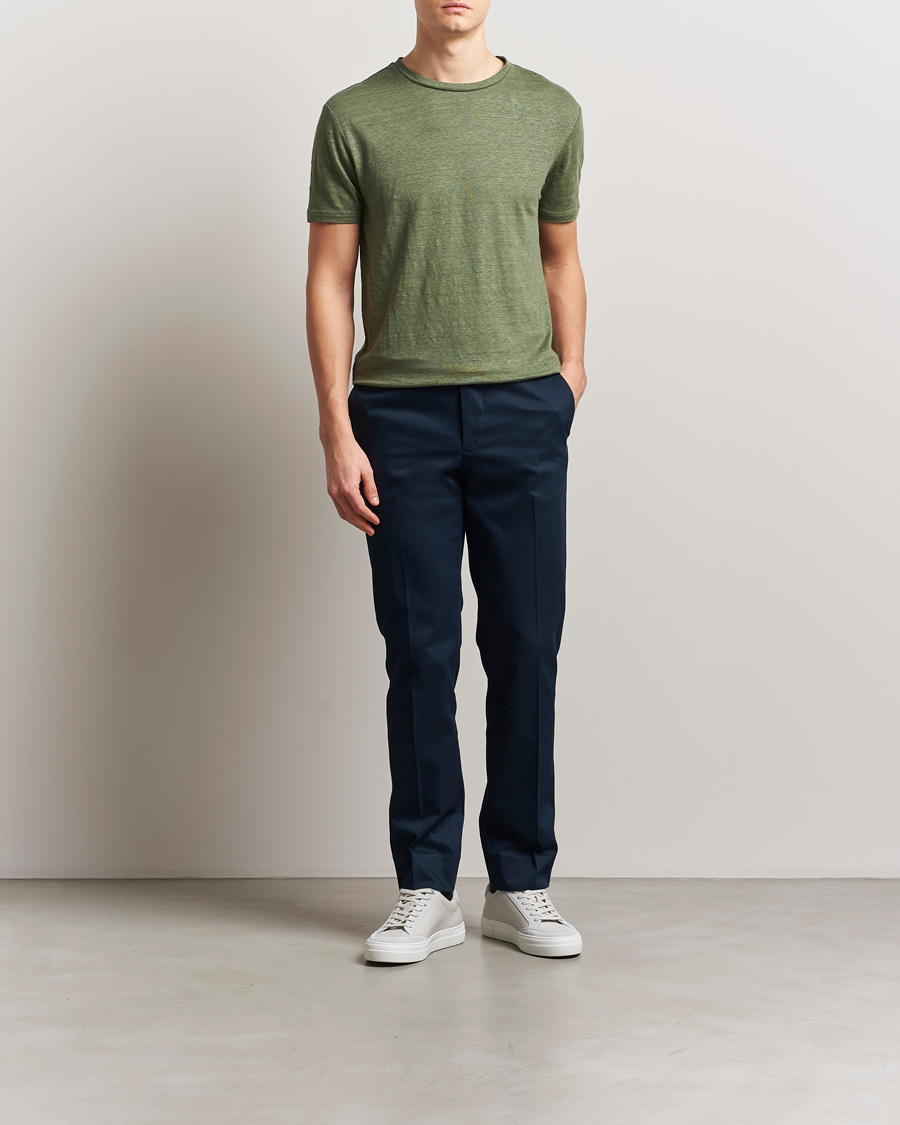 Mies | T-paidat | J.Lindeberg | Coma Linen T-Shirt Olivinie