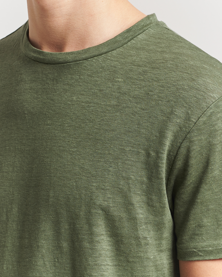 Mies | T-paidat | J.Lindeberg | Coma Linen T-Shirt Olivinie