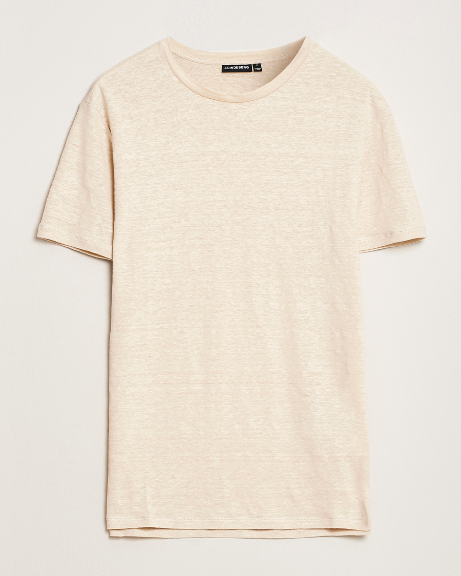 Mies | T-paidat | J.Lindeberg | Coma Linen T-Shirt Moonbeam
