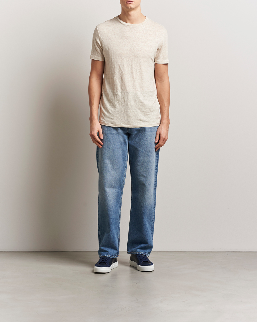 Mies | T-paidat | J.Lindeberg | Coma Linen T-Shirt Moonbeam