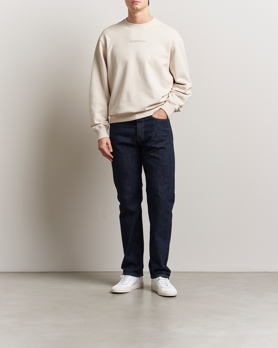 Mies | Puserot | J.Lindeberg | Callan Cotton Crew Neck Moonbeam