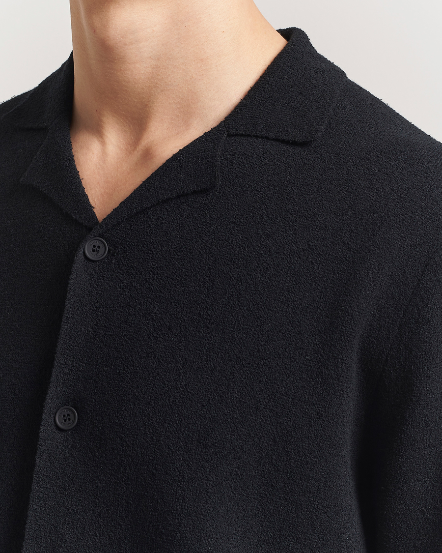 Mies | Kauluspaidat | J.Lindeberg | Sal Knitted Boucle Shirt Black