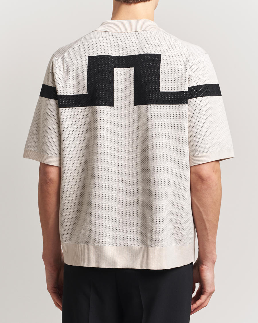 Mies | Kauluspaidat | J.Lindeberg | Rayne Short Sleeve Knitted Shirt Moonbeam