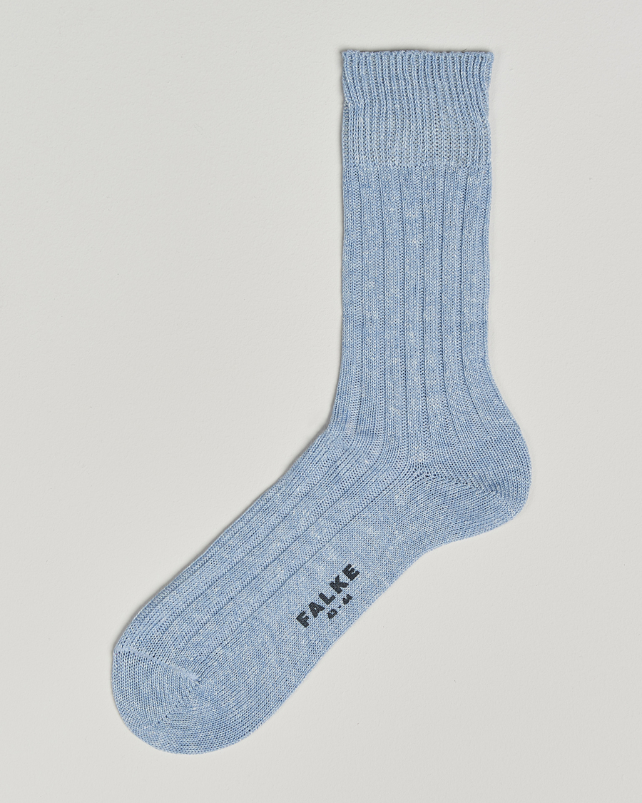 Mies | Alusvaatteet | Falke | Bay Linen/Cotton Rib Sock Dream Blue