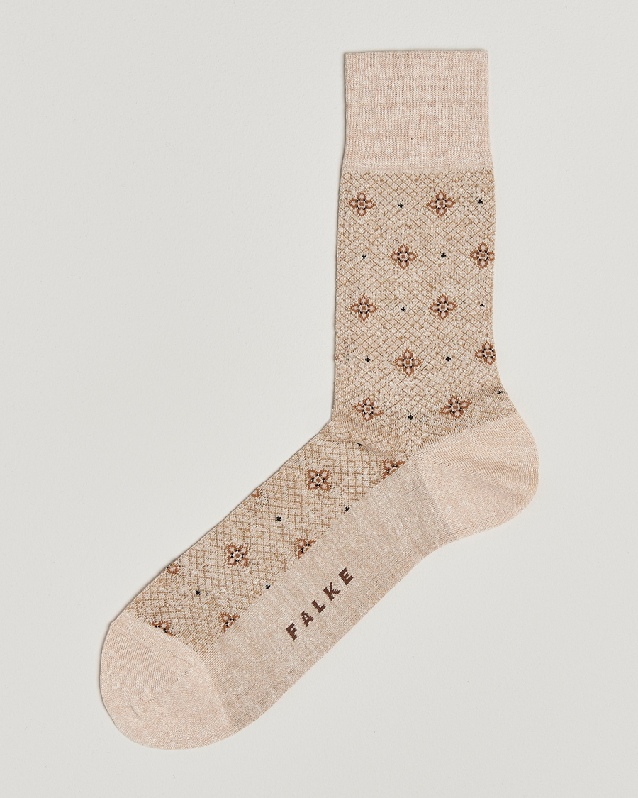 Mies | Alusvaatteet | Falke | Mosaic Linen/Cotton Sock Creme