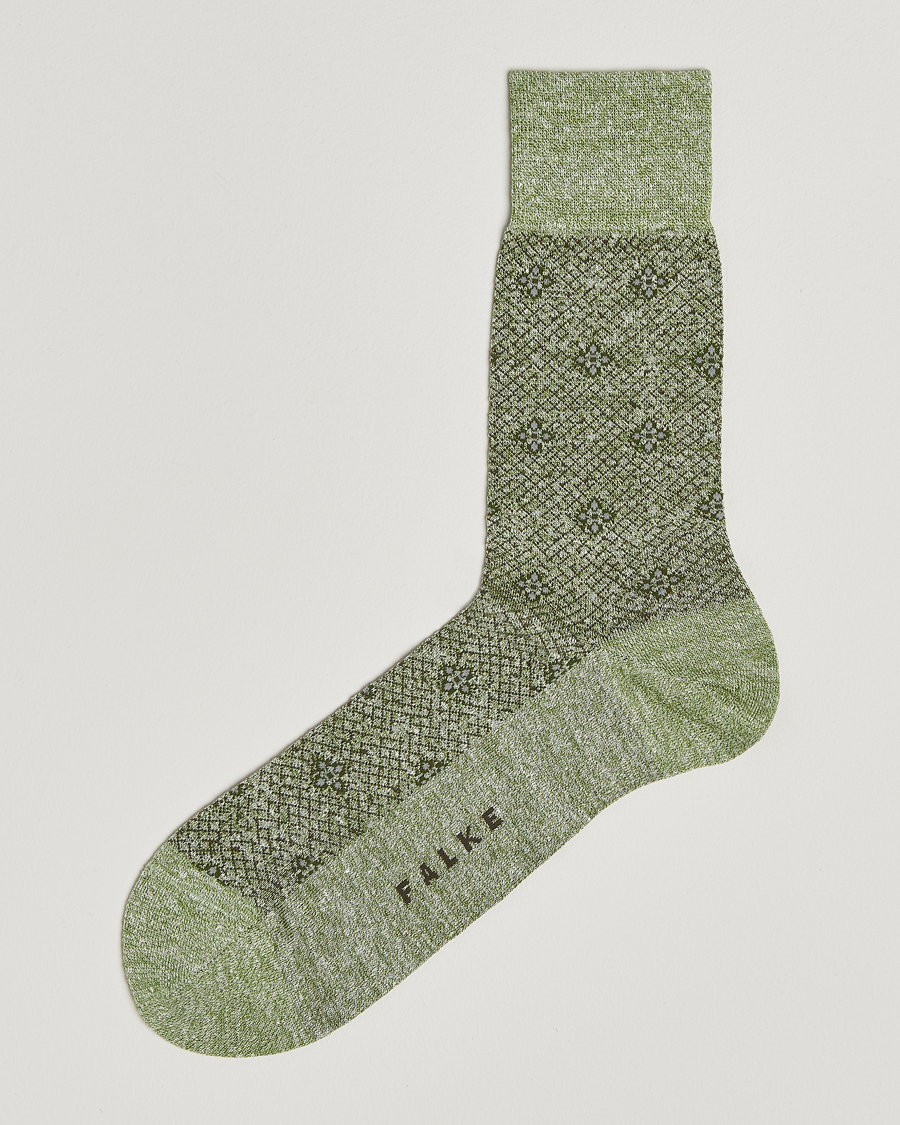 Mies | Alusvaatteet | Falke | Mosaic Linen/Cotton Sock Kristall