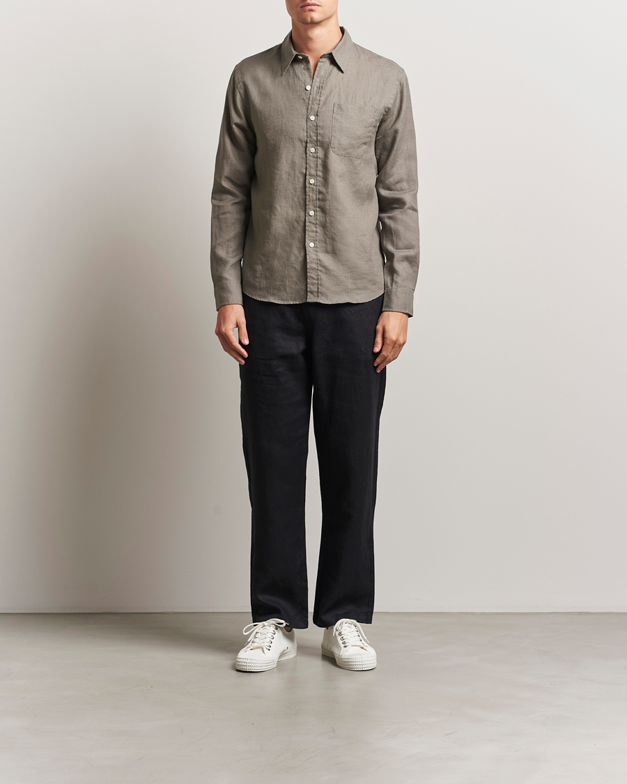 Mies | Kauluspaidat | Colorful Standard | Garment Dyed Linen Shirt Dusty Olive
