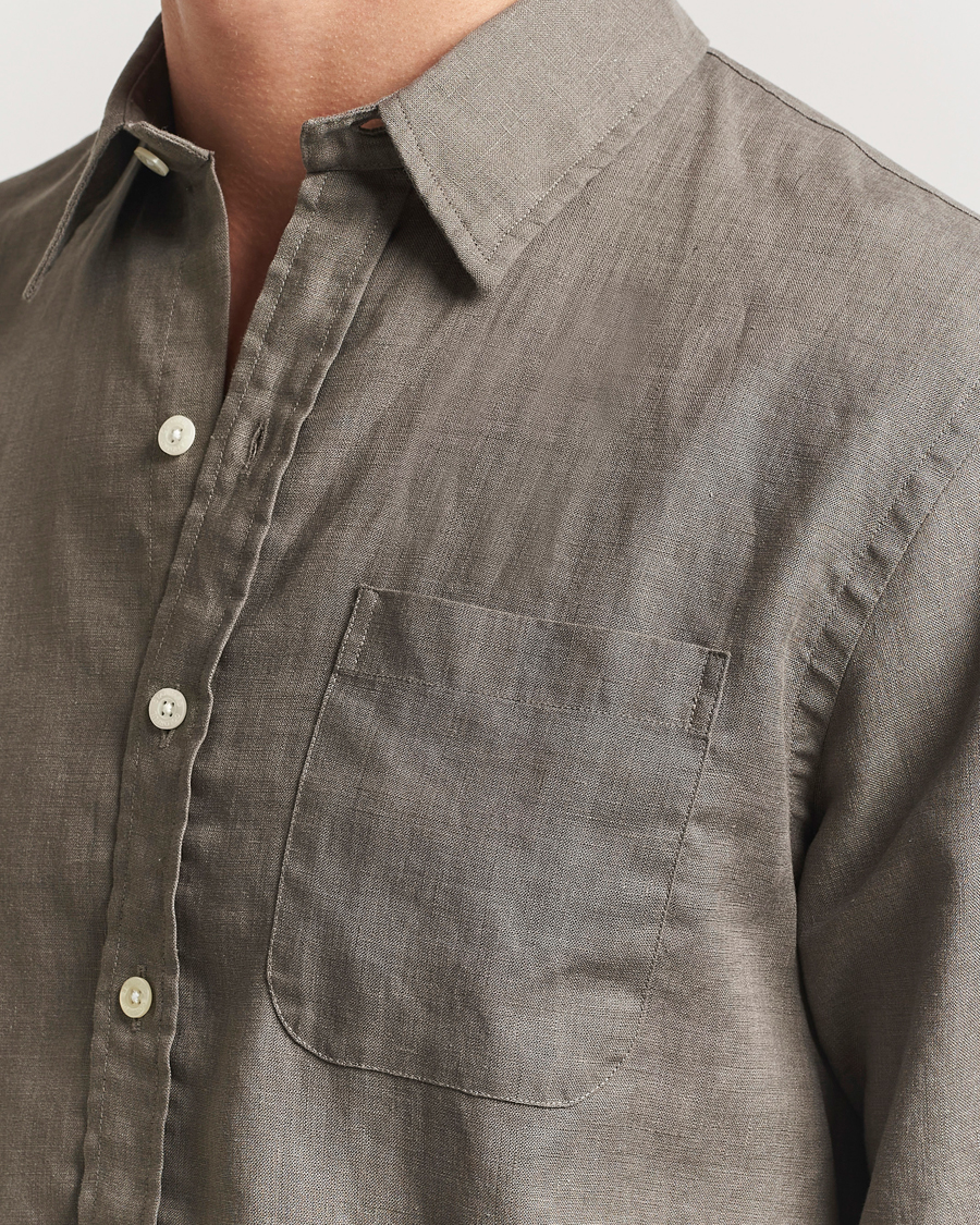 Mies | Kauluspaidat | Colorful Standard | Garment Dyed Linen Shirt Dusty Olive