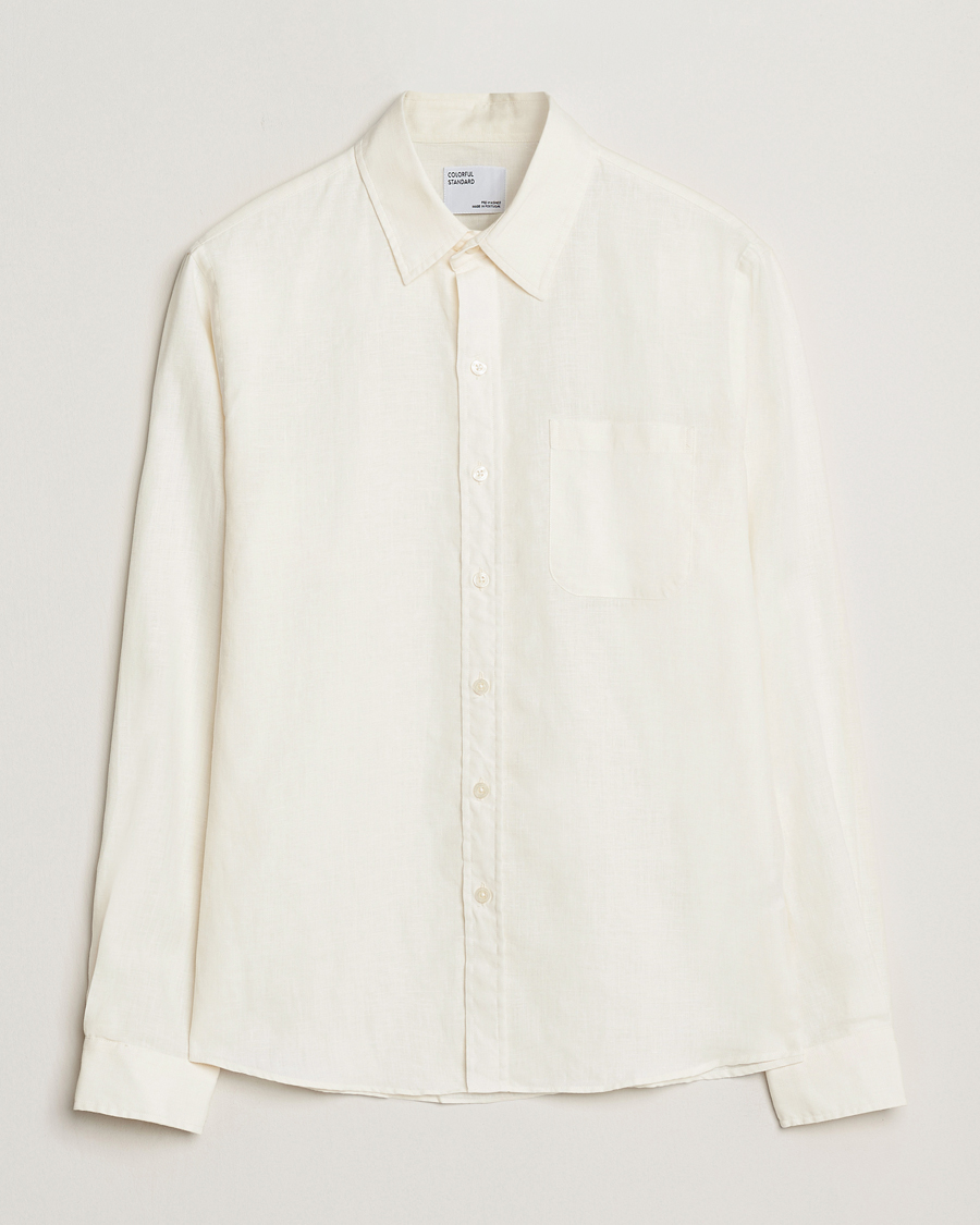 Mies | Kauluspaidat | Colorful Standard | Garment Dyed Linen Shirt Ivory White