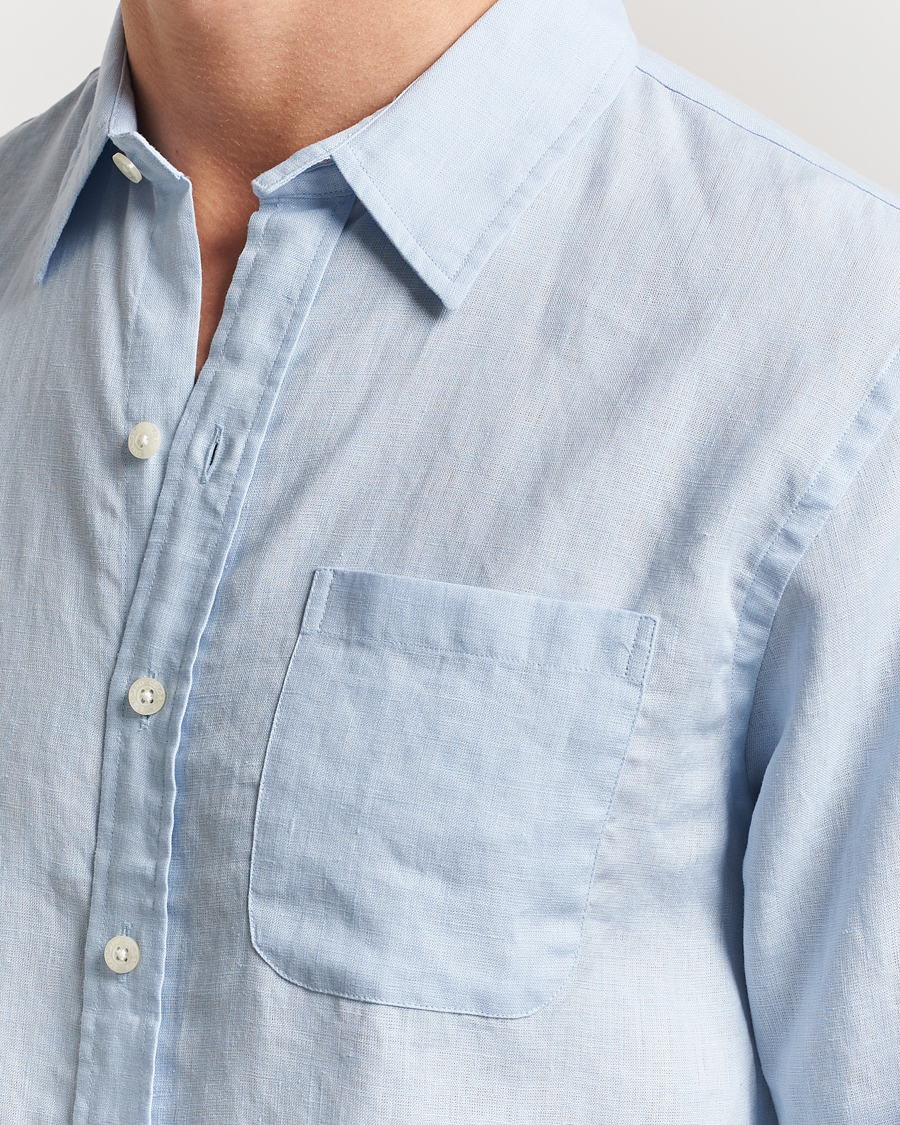 Mies | Kauluspaidat | Colorful Standard | Garment Dyed Linen Shirt Polar Blue