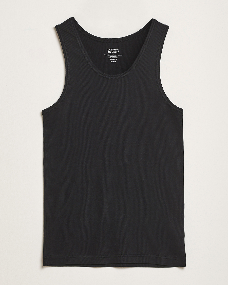 Mies | T-paidat | Colorful Standard | Organic Rib Tank Top Deep Black