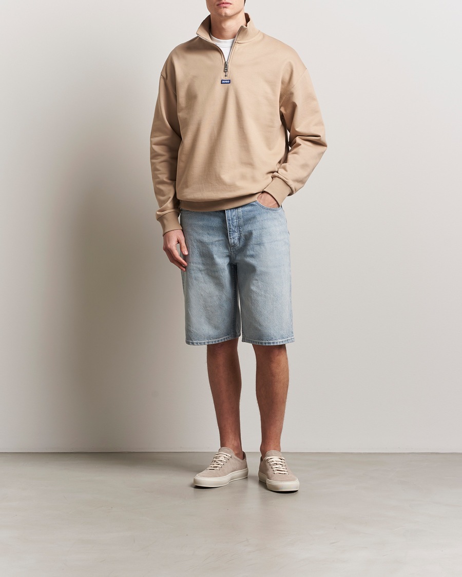Mies | Puserot | HUGO | Neeler Half Zip Sweatshirt Medium Beige