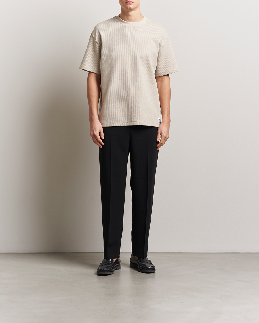 Mies | T-paidat | HUGO | Waffle Crew Neck T-Shirt Open White