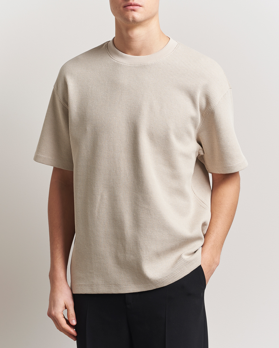 Mies | T-paidat | HUGO | Waffle Crew Neck T-Shirt Open White
