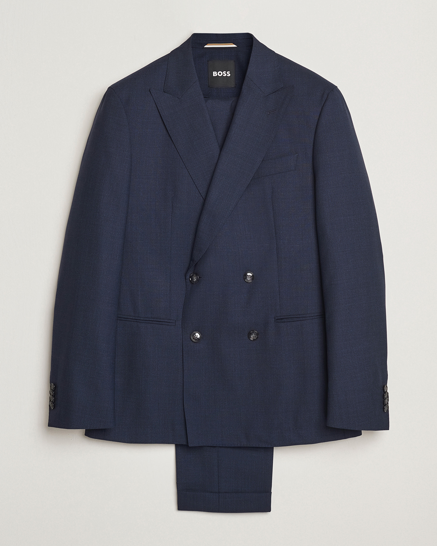 Mies | Puvut | BOSS BLACK | Huge Wool Double Breasted Suit Navy