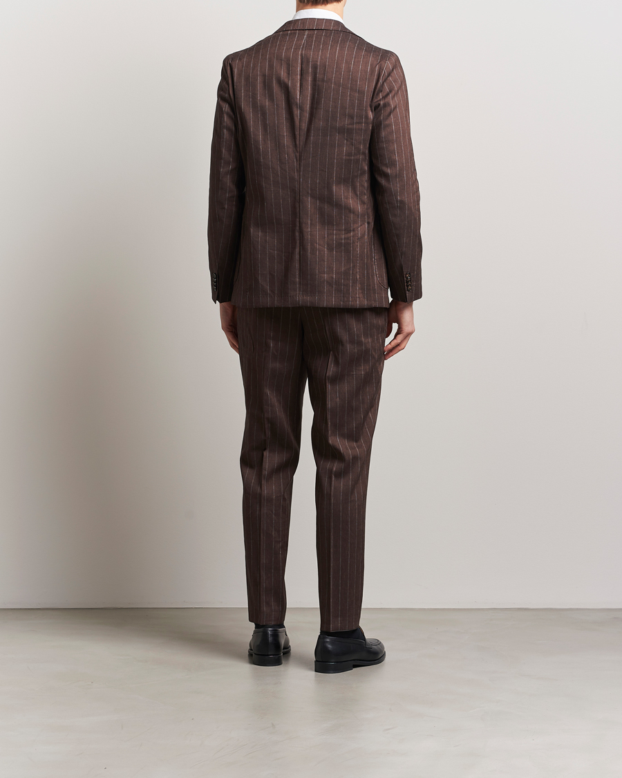Mies | Puvut | BOSS BLACK | Hanry Wool Pinstriped Suit Dark Brown