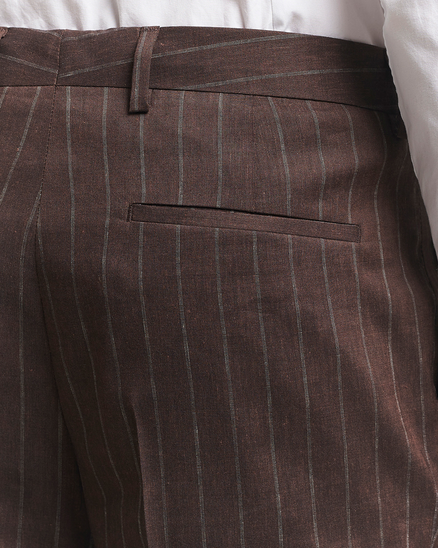 Mies | Puvut | BOSS BLACK | Hanry Wool Pinstriped Suit Dark Brown