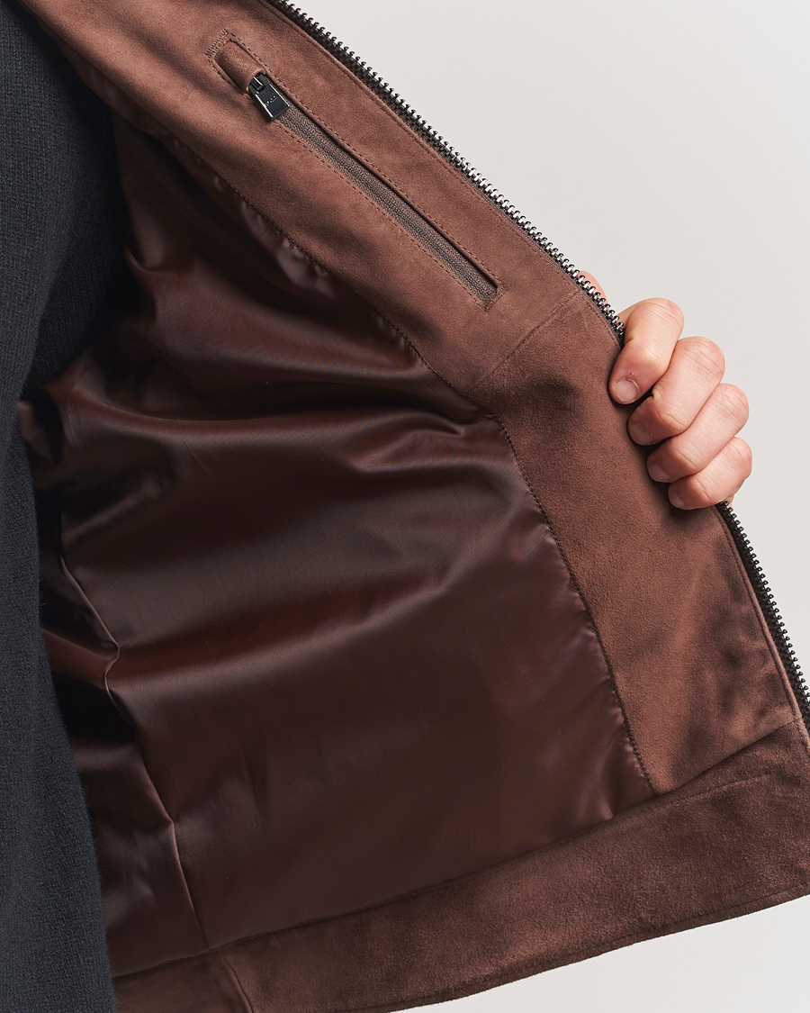 Mies | Takit | BOSS BLACK | Malbano Suede Jacket Dark Brown