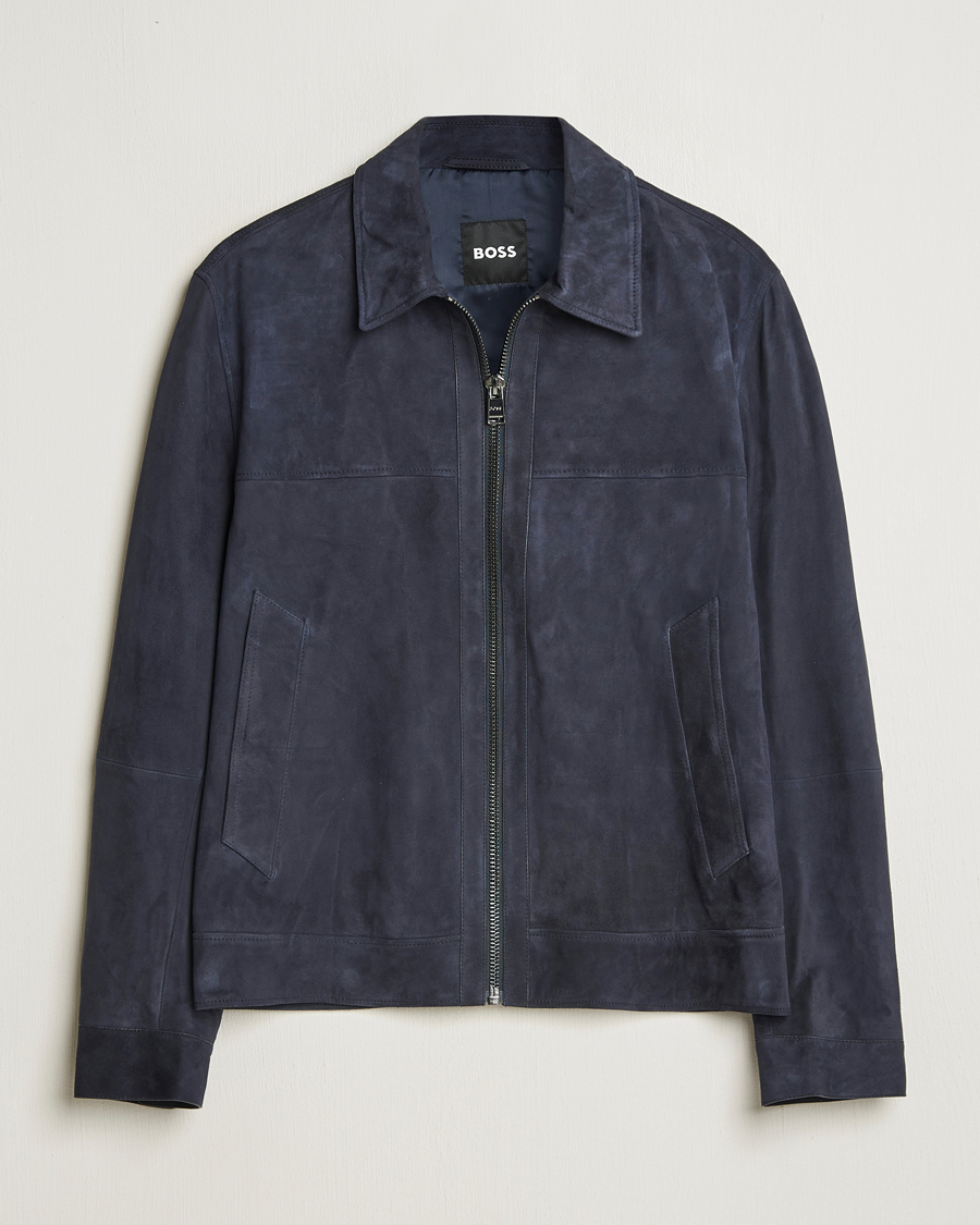 Mies | Takit | BOSS BLACK | Malbano Suede Jacket Dark Blue