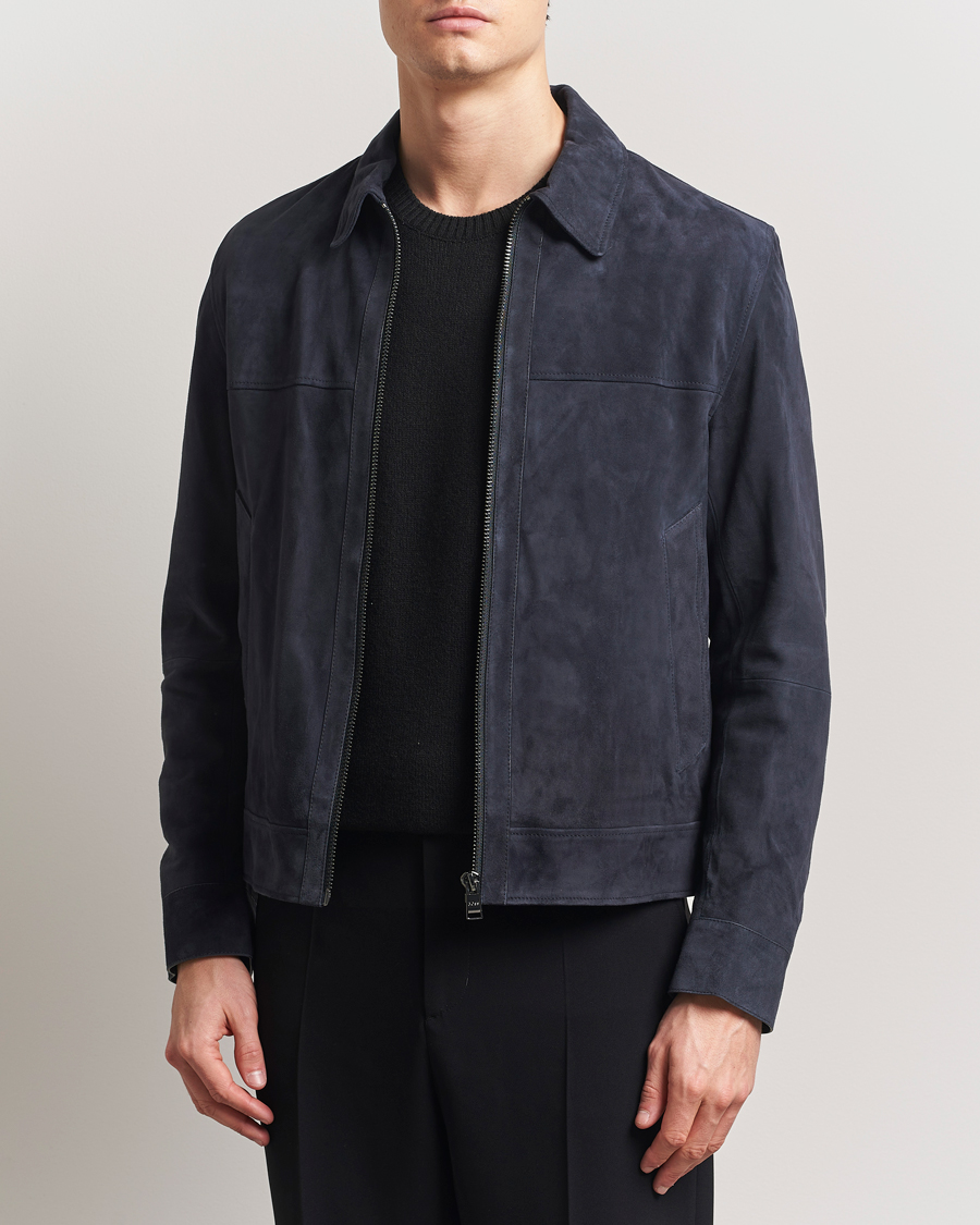 Mies | Takit | BOSS BLACK | Malbano Suede Jacket Dark Blue