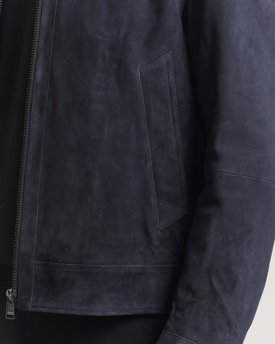 Mies | Takit | BOSS BLACK | Malbano Suede Jacket Dark Blue