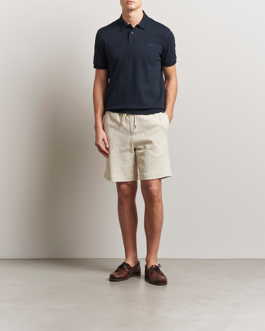 Mies | Shortsit | BOSS BLACK | Leoni Terry Sweatshorts Open White