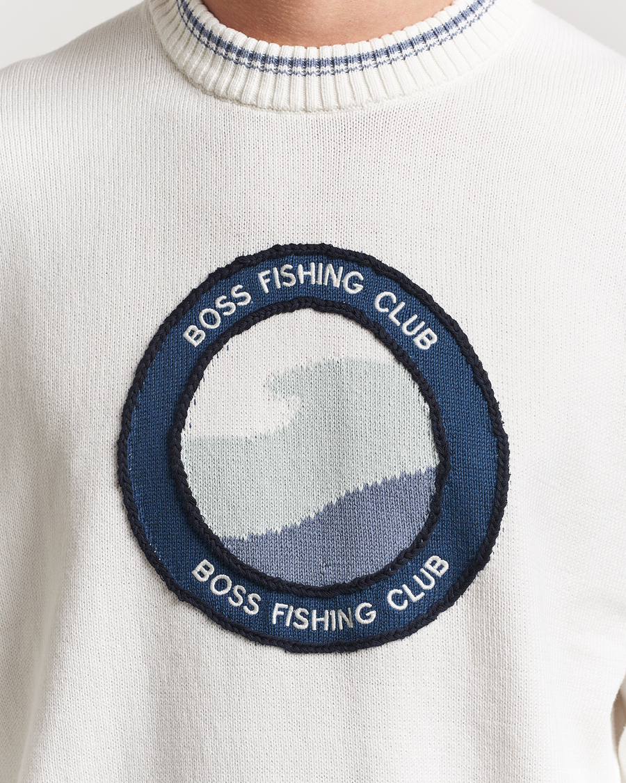Mies | Puserot | BOSS ORANGE | Klubfish Printed Crew Neck Sweater Natural