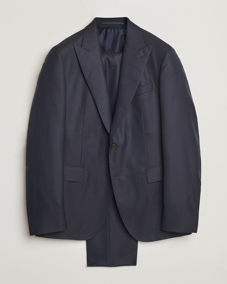 Mies | Puvut | BOSS CAMEL | Harvers Cotton/Silk Suit Dark Blue