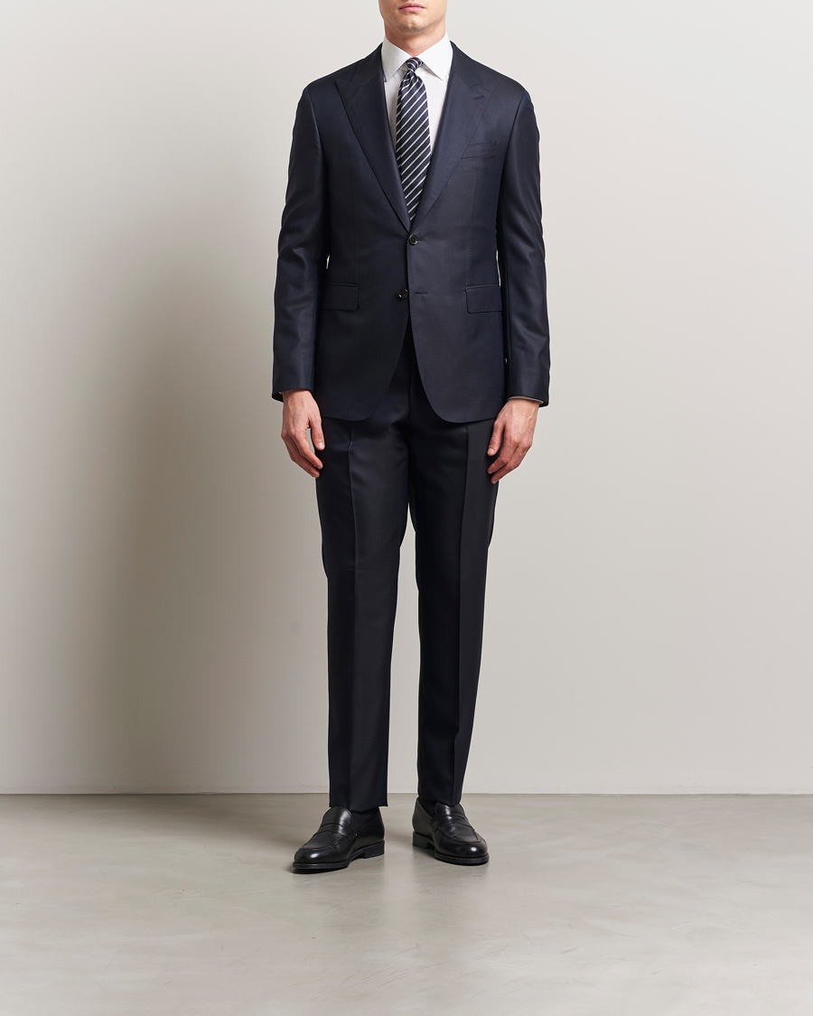 Mies | Puvut | BOSS CAMEL | Harvers Cotton/Silk Suit Dark Blue
