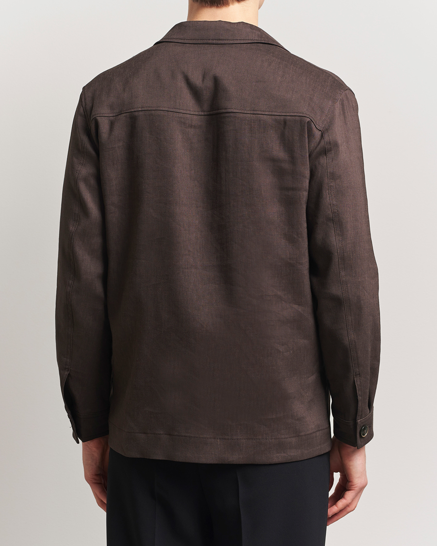 Mies | Takit | BOSS CAMEL | Corvin Linen Shirt Jacket Dark Brown