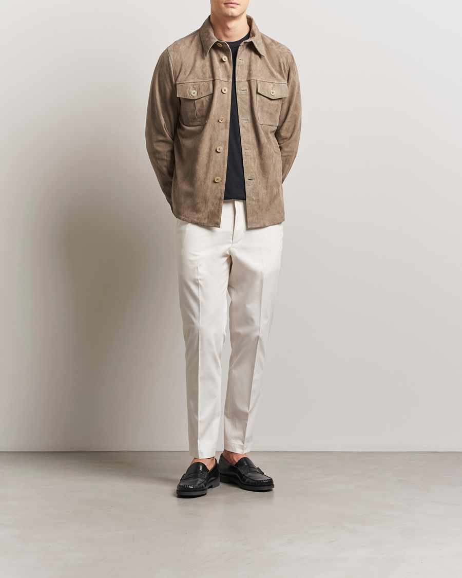 Mies | Housut | BOSS CAMEL | Kaiton Cotton Pleated Trousers Open White