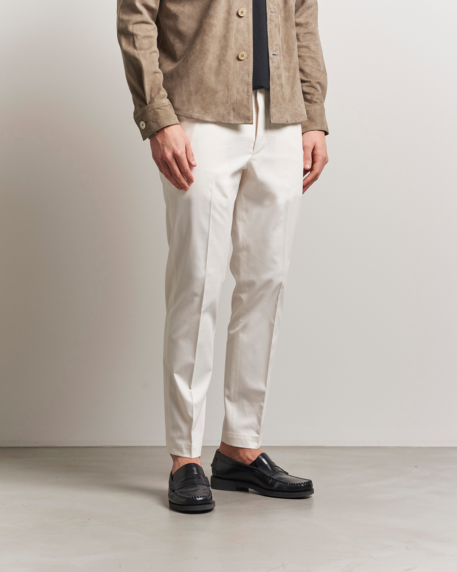 Mies | Housut | BOSS CAMEL | Kaiton Cotton Pleated Trousers Open White