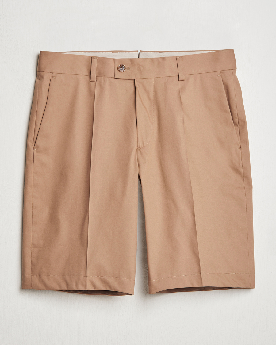 Mies | Shortsit | BOSS CAMEL | Peet Cotton Pleated Shorts Open Beige