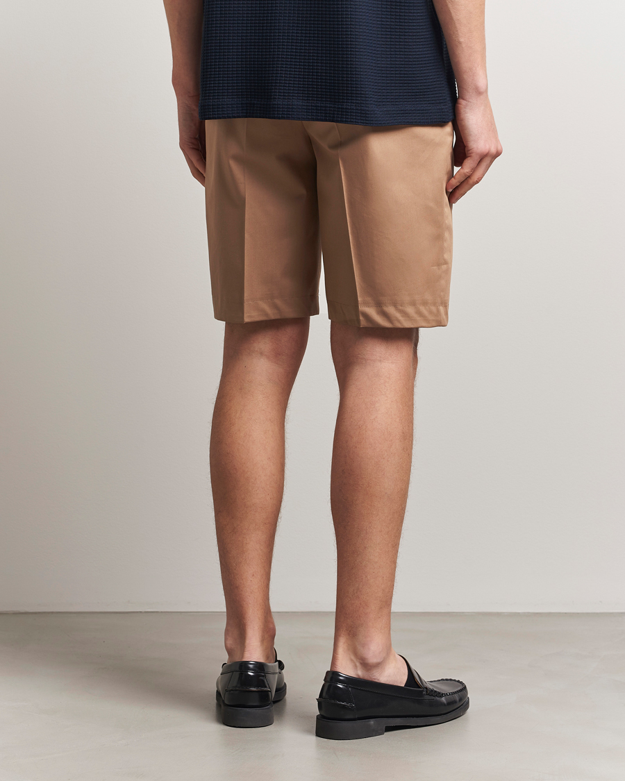 Mies | Shortsit | BOSS CAMEL | Peet Cotton Pleated Shorts Open Beige