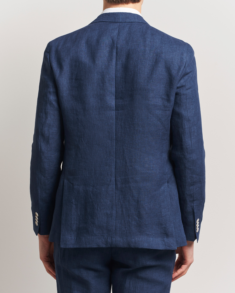 Mies | Pikkutakit | BOSS BLACK | Huge Linen Peak Lapel Blazer Dark Blue
