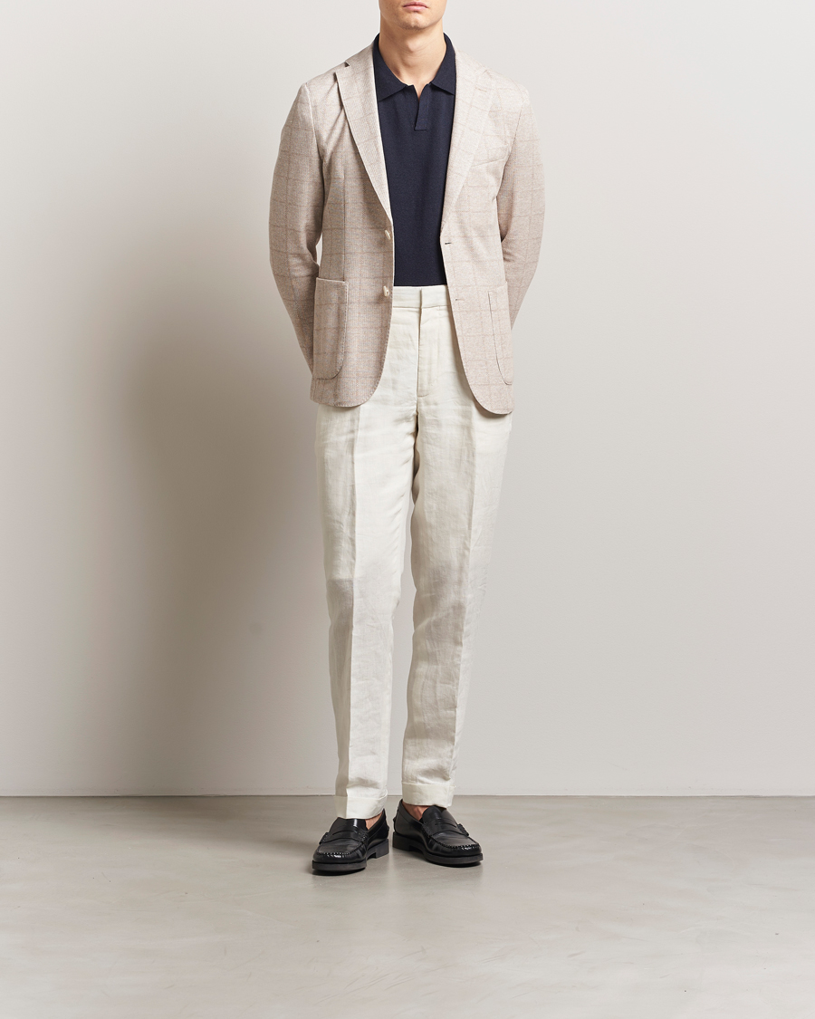 Mies | Pikkutakit | BOSS BLACK | Hanry Checked Jersey Patch Pocket Blazer Open White