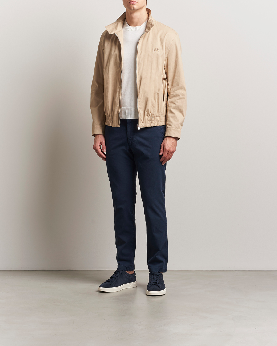 Mies | Housut | BOSS BLACK | Kaiton Structured Cotton Pants Dark Blue