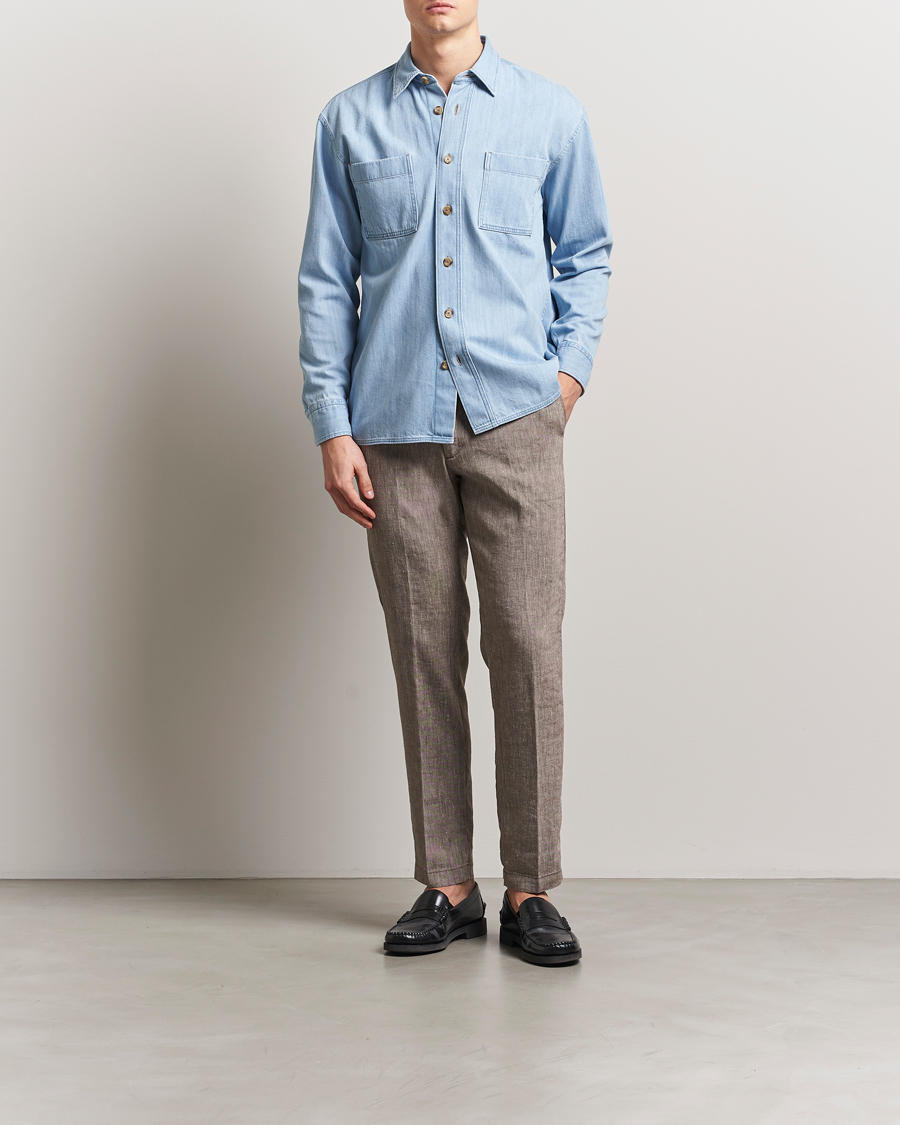 Mies | Housut | BOSS BLACK | Kane Linen Blend Drawstring Trousers Dark Brown