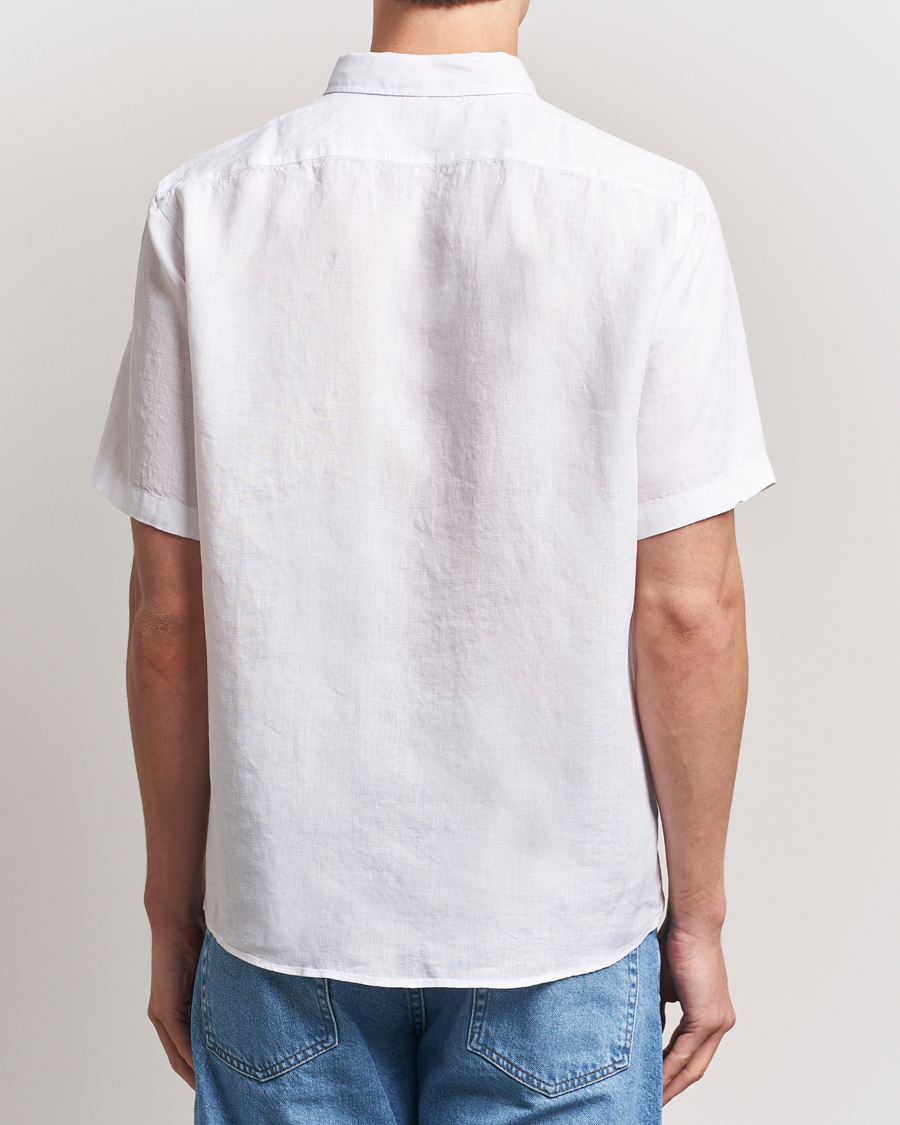 Mies | Kauluspaidat | BOSS BLACK | Liam Linen Short Sleeve Shirt White