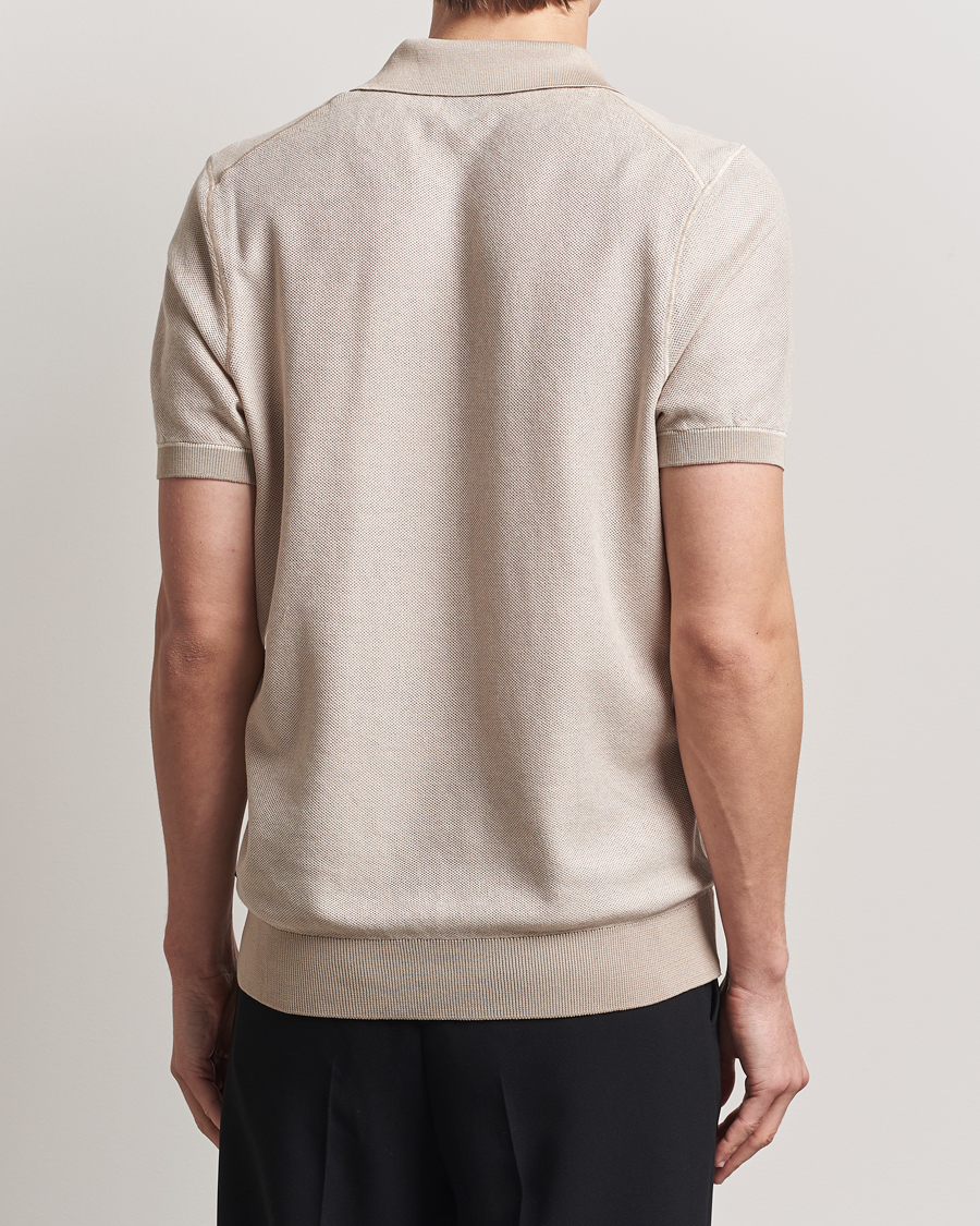 Mies | Pikeet | BOSS BLACK | Jianluca Cotton/Lyocell Knitted Polo Open White